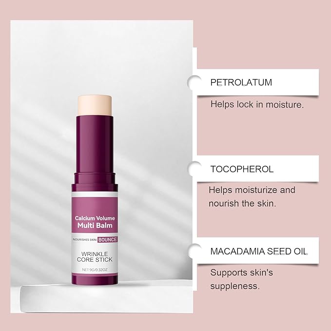 2 Pcs Calcium Multi Balm Stick,Anti-aging Firming & Sagging Wrinkle Care Collagen Calcium Multi Balm Stick.