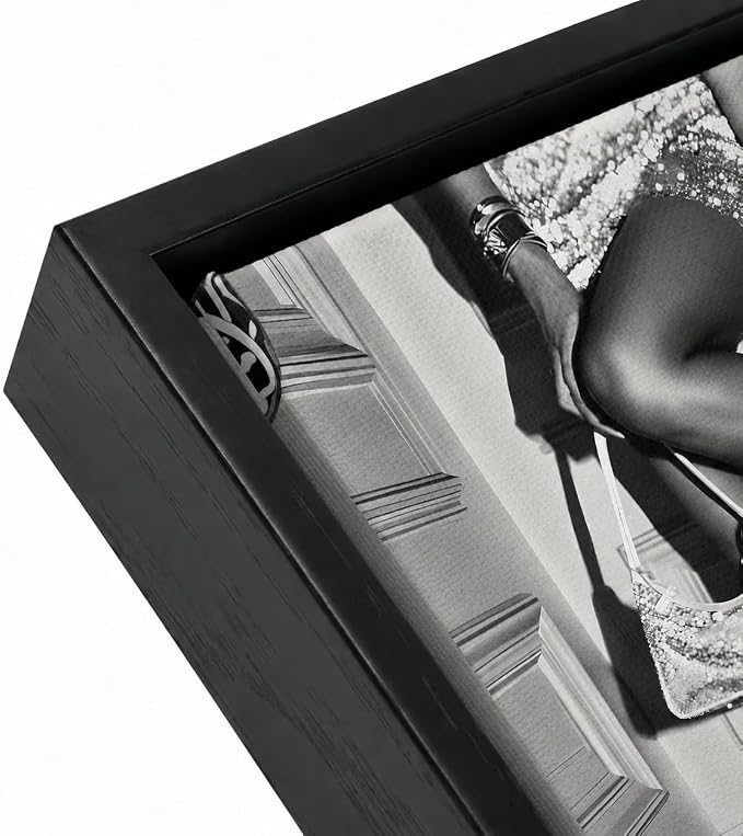 Framed Black and White Fashion Canvas Wall Art Luxury Feminist Picture Wall Decor Trendy Women High Heels Poster Print for Girl Dorm Bedroom Bar Cart Home Decoration 16x24in
