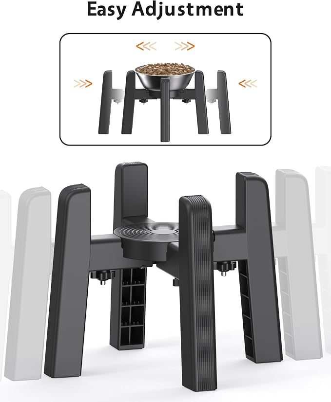 Dog Bowl Stand, 51 oz Large Capacity Stainless Steel Feeder (2 Pack) | Elevated Pet Water & Food Bowl for Medium Dogs, Stable and Anti-Slip Raised Bowl