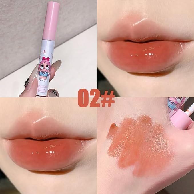 6Pcs Hydrating Lip Gloss Set, High Shine Glass Finish Korean Lip Glaze, Glowy Tint | Lip-Plumping, Naturally Moisturizing, Lightweight, Glow-Boosting Water Mirror Liquid Lipstick,Natural Makeup