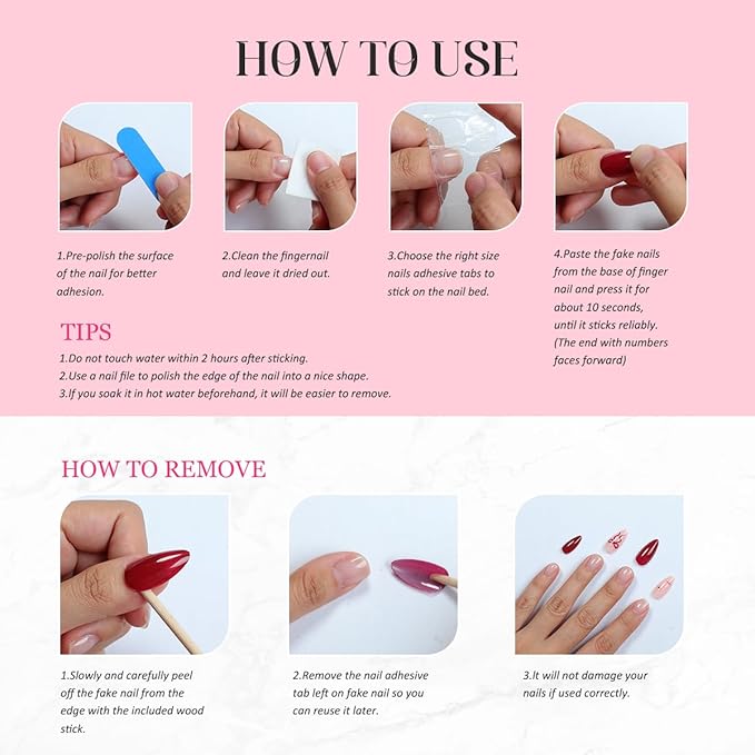 Handmade Press On Nails Almond - Short Tortoiseshell Water Ripple Design Fake Nails with French Tips, Salon Quality | 3 Sizes - 10 Acrylic Nail Kit, Fall/Winter Gift for Women