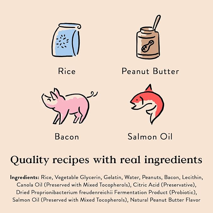 Bocce's Bakery Bac'n Nutty Puppy Training Treats, PB & Bacon Flavor (3 oz) | Oven Baked, Wheat-Free Everyday Dog Training Treats - Made with Real, Limited Ingredients and Baked in The USA