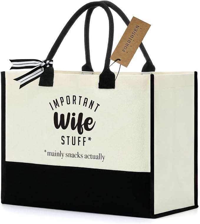 FORBIDDEN PAPER Gifts Tote Bag Important Stuff Tote Gift Gifts Birthday for Shopping Bag Grocery Bag Utility Tote