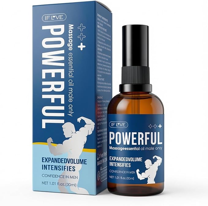 Men's Intimate Massage Oil, Personal Care Oil for Men, Nourishing and Moisturizing Formula, Fast Absorbing Botanical Oil for Daily Intimate Care, Body and Couples Massage, 1.01 Fl Oz
