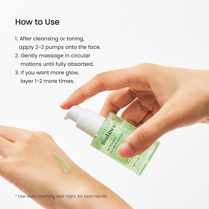 BIODANCE Refreshing Sea Kelp Serum, Oil & Sebum Control, Calming Serum for Oily & Combination Skin, Korean Skin Care, Valentines Day Gifts for Her | 1.01 fl.oz x 1 ea