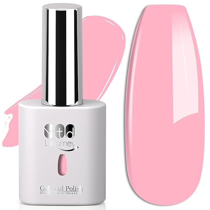 YTD Likomey Gel Nail Polish,15ml Light Pink Salon Home DIY Art Manicure and Pedicure UV Varnish Gift,CS475