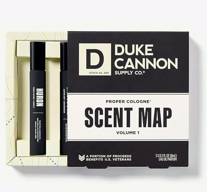 Duke Cannon Supply Co. Proper Cologne, 1.7 Fl Oz - Eau de Parfum for Men (0.9 Fl Oz, Sawtooth,Huron,Midway)