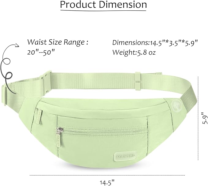 MAXTOP Large Crossbody Fanny Pack with 4-Zipper Pockets,Gifts for Enjoy Sports Festival Workout Traveling Running Casual Hands-Free Wallets Waist Pack Phone Bag Carrying All Phones