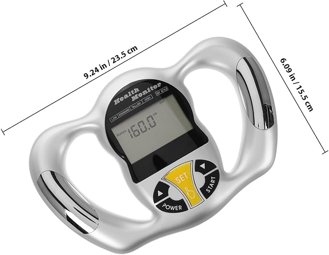 SECFOU Handheld Fat Caliper Measuring Tool Portable Fitness Monitor for Precise Analysis Lightweight Bmi with User-Friendly Interface