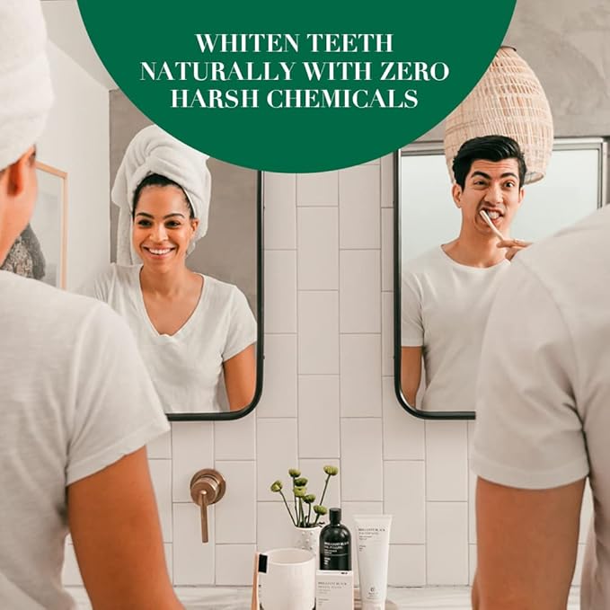 Terra & Co. Brilliant Black Hydroxyapatite Toothpaste for Whitening Teeth – USA-Made - Natural Remineralizing Toothpaste, Fluoride-Free, Vegan, SLS-Free, Low Abrasion – Mint, 3.4 oz