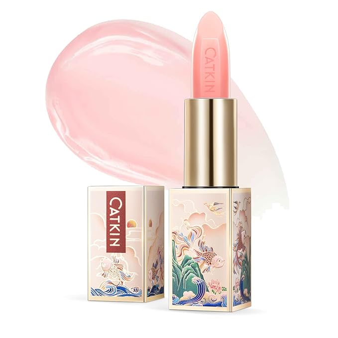 CATKIN Tinted Lip Balm Color Changing Lipstick Ultra Hydrating 100% Natural Lip Moistrurizer with Vitamin E Nourishing For Cracked & Dry Lips 0.12 oz Pink