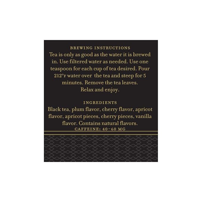 Harney & Sons Fruits d'Alsace, 4oz Tin of Loose Black Tea with Apricot & Cherry, and Fruit Flavors