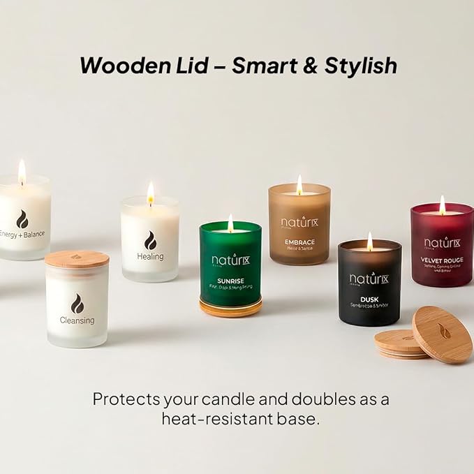 Natur IX Embrace Scented Candles for Home | Velvet & Vanilla | Natural Non Toxic Soy Candles with Essential Oils | 50 H Long Burning