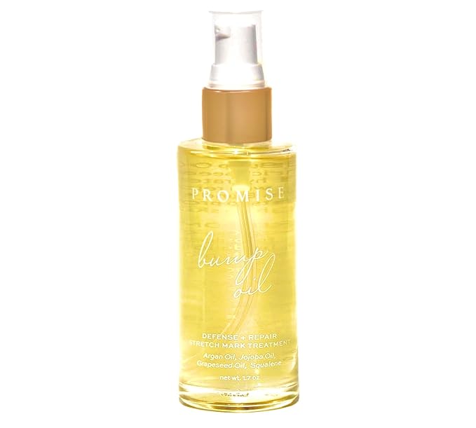 Promise Stretch Mark Prevention Bump Oil, Defense + Repair, Clean Pregnancy Skincare, Non-Toxic, Pregnancy Belly Oil, Vegan, Fast Drying