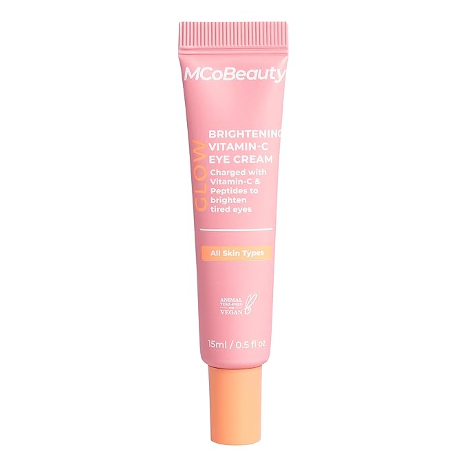 MCoBeauty - Glow Brightening Vitamin C Eye Cream - Hydrating, Radiance-Boosting Eye Moisturiser - Contains Ascorbic Acid - Vegan, Cruelty Free Skin Care