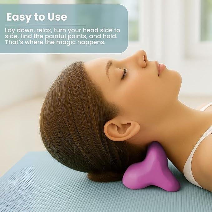 Trigger Point Neck Massager for Neck Pain Relief, Occipital Release Tool, 100% Silicone Design with Flexible Points to Relieve Deep Muscle Tension and Headaches
