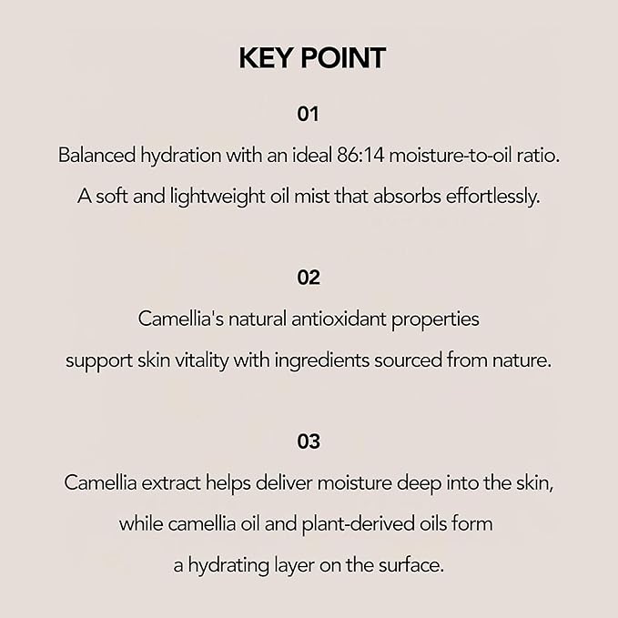 A'Prep Camellia Revitalizing Glow Fine Essence - Hydrating Facial Spray Serum & Setting Spray for Makeup with Niacinamide & Hyaluronic Acid - Korean Face Mist 80ml