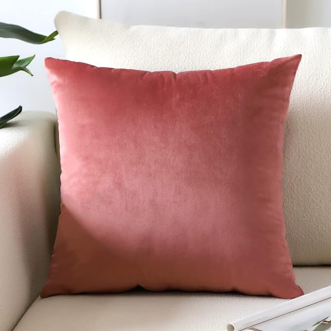 Artscope Luxury Velvet Pillow Covers Super Soft Decorative Square Throw Pillow Covers Case Cushion Covers for Sofa Couch Bedroom Car Decor 16x16 Inch Jam