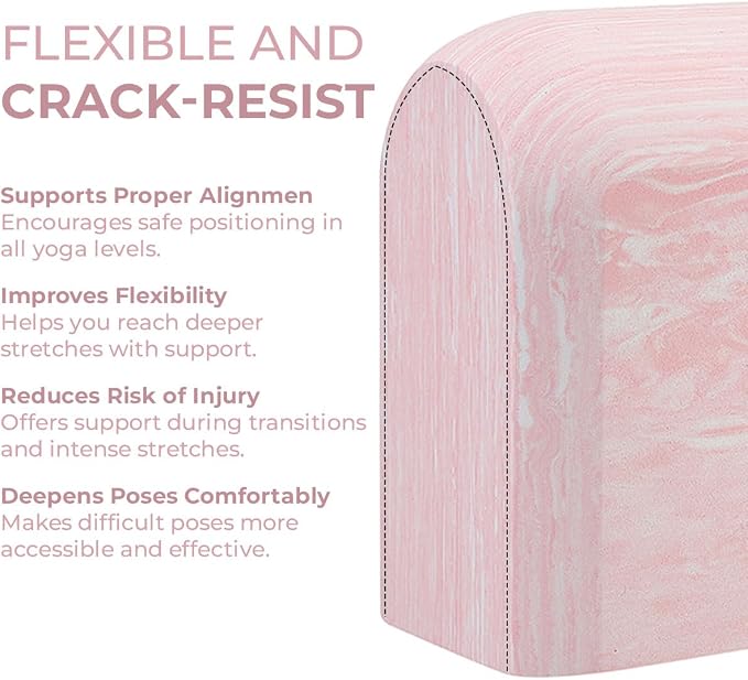 Yoga Block, EVA Foam Yoga Brick with Arc Shape & Non-Slip Grip, Lightweight Portable Yoga Block for Women Men, Ink Painting Design, Yoga Accessories for Poses, Pilates, Meditation, Balance & Stretching