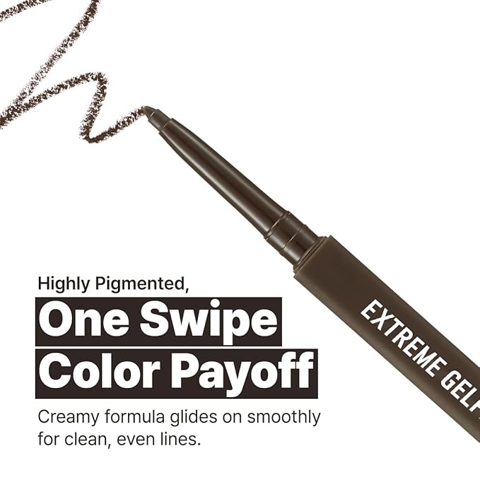 CLIO Extreme Gelpresso Pencil Eyeliner, Gel Smooth Waterproof Formula, One Swipe High Pigment Color, Smudge Resistant Long Wear, Creamy Glide, Blend Control, Defined Eye Precision (002 Deep Brown)