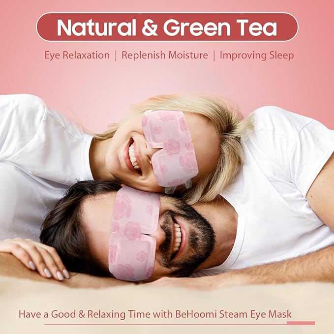 20 Packs Steam Eye Mask, Heated Eye Mask Warm Compress for Eyes, Disposable Self Heating Steam Mask for Home, Sleep, Spa, Travel Essentials & Relaxation Gifts for Women (Rose)