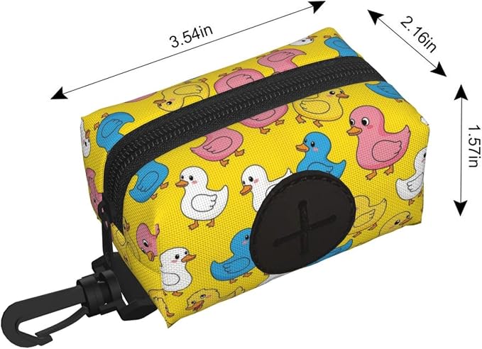 Dog Waste Bag Dispenser Cute Colorful Rubber Duck Pet Poop Bags Holder for Doggie Waste Bags for Leash Accessory