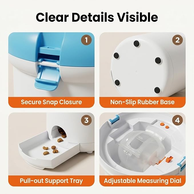 Automatic Dog Treat Dispenser, Button-Activated Interactive Dog Toy | Dog Puzzle Feeder for Mental Stimulation, Positive Reinforcement Training & Slow Feeding, USB Rechargeable