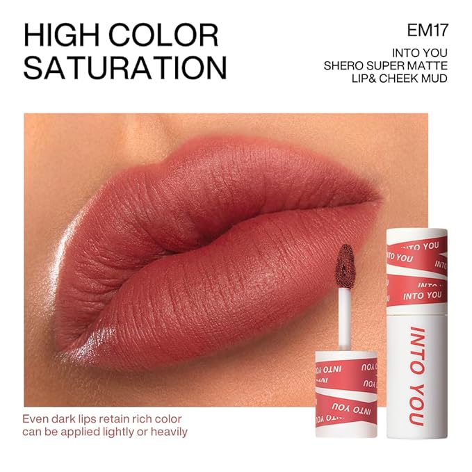 INTO YOU Matte Lipstick for Women, Matte Red Lipstick Long Lasting, High Impact Color Lip Stick, Transferproof and No Smudge Proof Velvet Lip Stain EM17