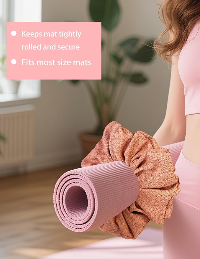 Yoga Mat Scrunchie - Yoga Mat Strap Band - Fits Most Size Mats (Not Suitable for Overly Thick Mats)