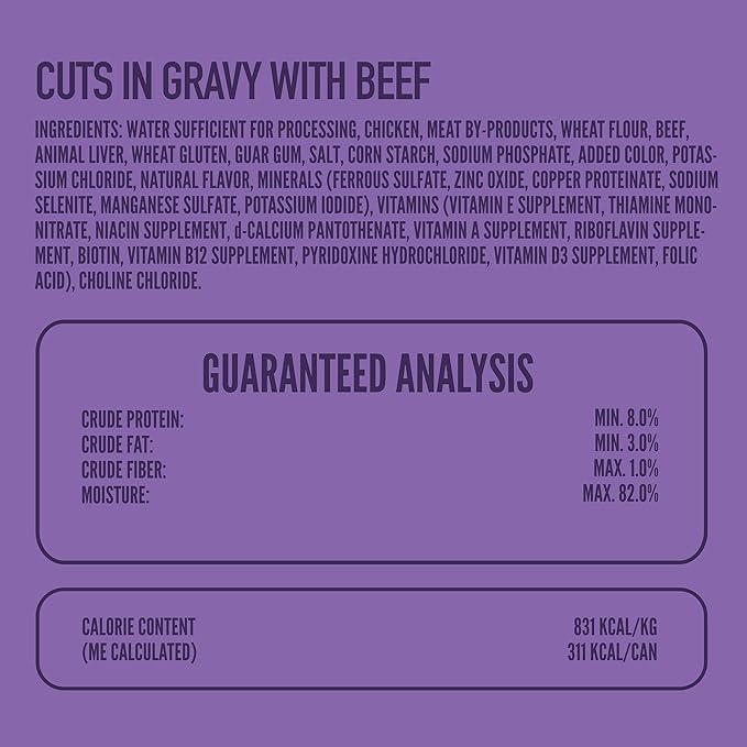A Strong Heart Cuts in Gravy, Real Beef, 13.2oz Cans, Pack of 12 | Complete & balanced all life stages, real beef, Made in USA, easy-open pull-tab cans