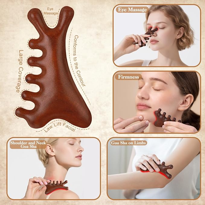 ProSuites 3 Pack Scalp Massager Hair Growth,Wooden Gua Sha Head Massage Tool for Hair Growth, Soothing and Relaxing