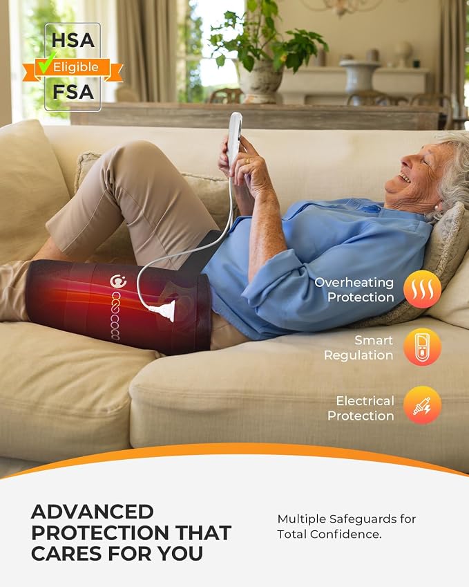 CooCoCo Hip Heating Pad for Hip Pain Relief, FSA Eligible Electric Hip Brace for Sciatica Pain Relief, Upgraded Heating Speed and Larger Heating Area, 6 Heating Levels, Auto-Off Timer, Hsa Store