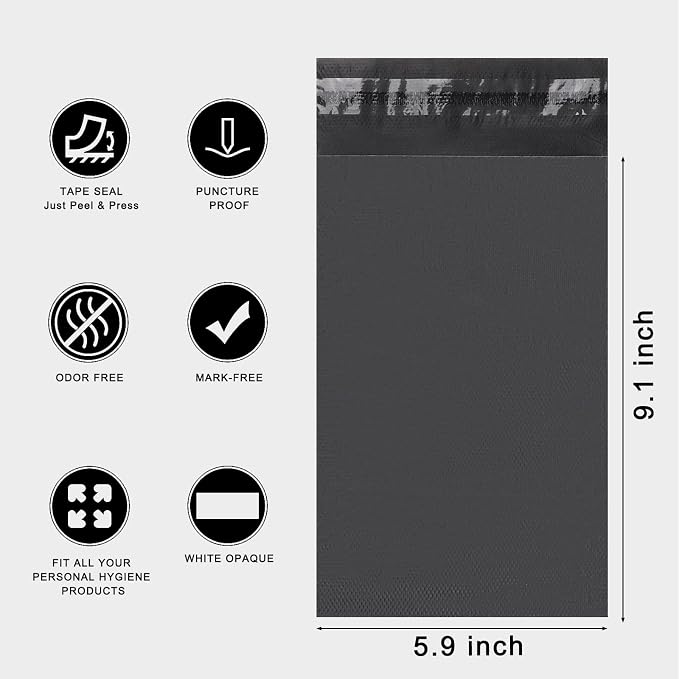 Sanitary Napkin Disposal Bags, Feminine Personal Disposal Bags, 200pcs Gray Opaque Bags and 2pcs Dark Blue Sanitary Napkin Storage Bags for Sanitary Disposal, Tampons, Pads, and Liners