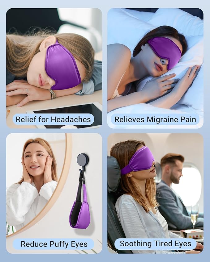 Cooling Eye Mask for Puffy Eyes: Fsa Eligible Items Hsa, Ice Eye Pack for Migraine After Surgery Relief - Reuable Cold Compress for Headache Puffiness - Comfortable Perfect Fit Gel Sleep Mask