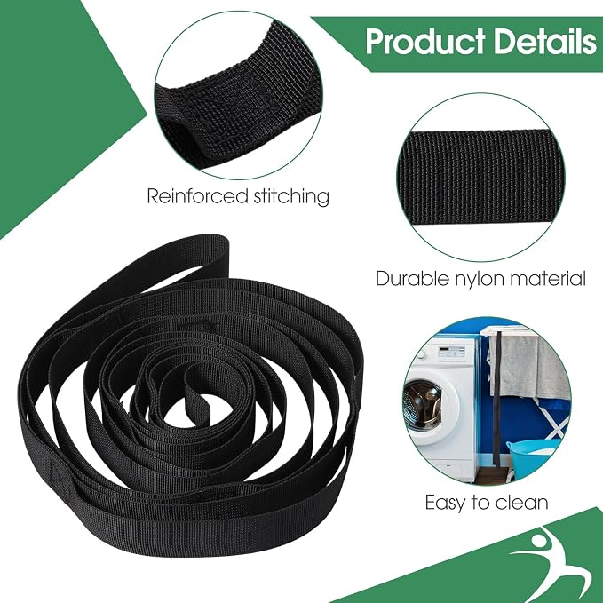 Foilswirl 8 Pack Stretching Strap with 10 Loops Bulk Yoga Strap Bulk for Physical Therapy Stretch Bands with Loops Non Elastic Bands for Exercise Dance