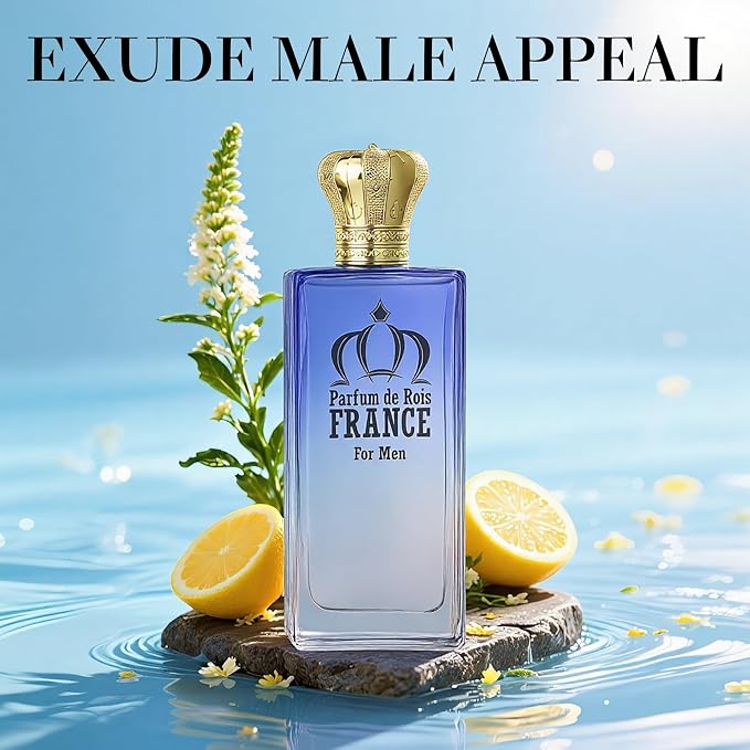 AFLUXE PARFUM DE ROIS FRANCE Long-Lasting Cologne for Men | Fresh Citrus & Woody Scent | Eau de Toilette 100ml Spray | Day to Night Fragrance