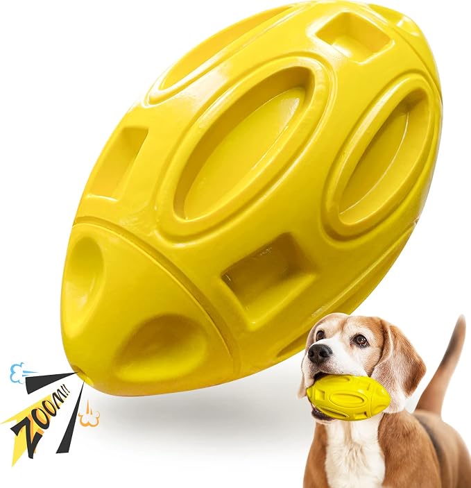 EASTBLUE Dog Toys for Aggressive Chewers, Indestructible Squeaky Football