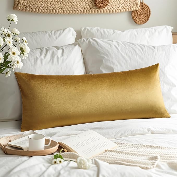 Artscope Luxury Velvet Lumbar Pillow Cover Super Soft Decorative Rectangle Throw Pillow Covers Case Cushion Covers for Sofa Couch Bedroom Car Decor 14x36 Inch Gold