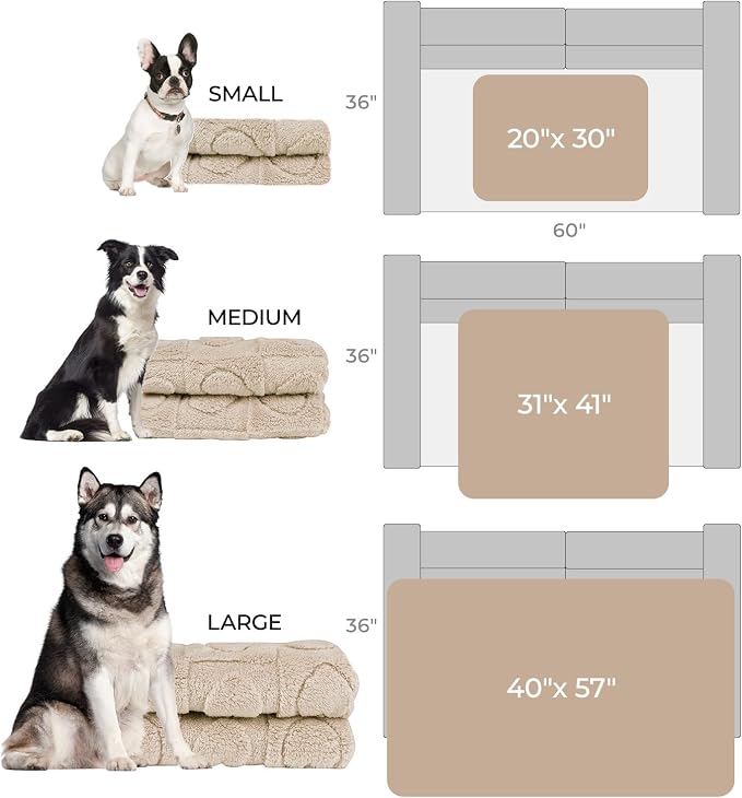 Luciphia Small Dog Blanket Washable Pet Bed Cover Soft Fluffy Puppy Blanket with Premium Fleece 300GSM Cozy Calming Cat Blankets for Indoor Cats Beige 41x31 inch | Pink Blanket Washable for Medium/Large Dogs, Cute Cover on Bed Couch Crate Car, Puppy Es...
