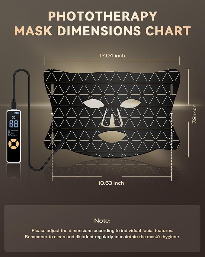 FOLOKE LED Light Therapy Mask Skin Care Mask, LED Red Light Therapy 630nm & 850nm Wavelength for Home Use, Body Beauty Machine for Care at Home