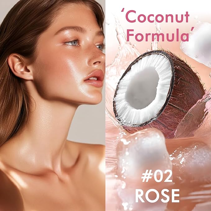 Body Glow Oil, Broad Spectrum SPF 50, Glitter Shimmer Sunscreen Body Oil Lotion with Sequin Mica, Lightweight Non-Sticky Moisturizer with Coconut, Skin Illuminator Glowing Results (02# Rose Gold)