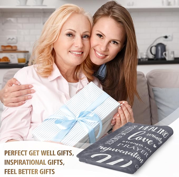 Warm Hugs Healing Blanket, Get Well Gifts for Women Men | Cancer Care, Chemo, After Surgery, Get Well Soon, Thinking of You Gifts, Soft Throw Blanket 50" x 60"