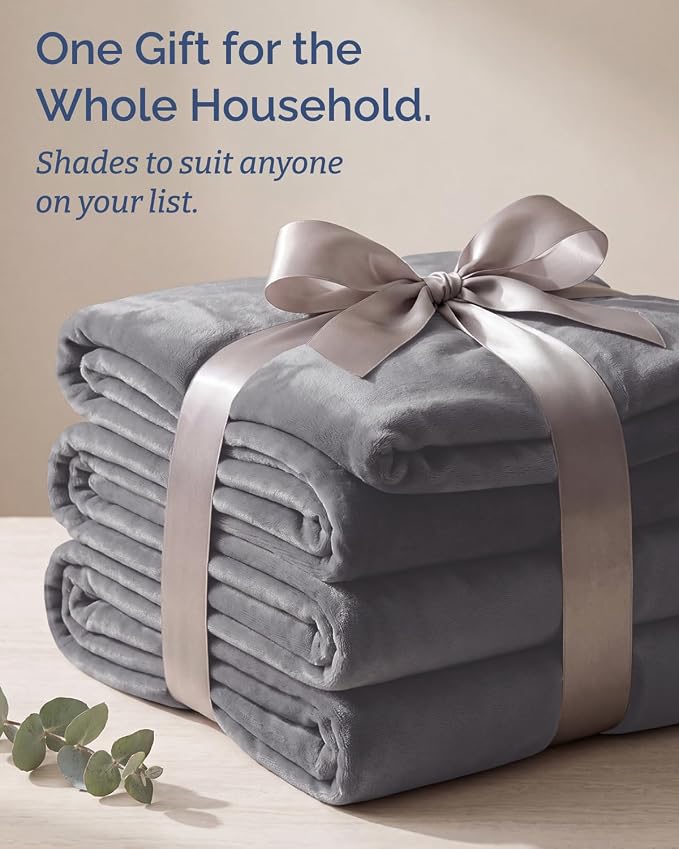 Ultra Soft Fleece Blanket Oversized King Size - Flannel Fleece Luxury Blanket - Lightweight for Couch Bed Chair - Thick, Warm and Breathable - All Season Cozy, Dark Grey