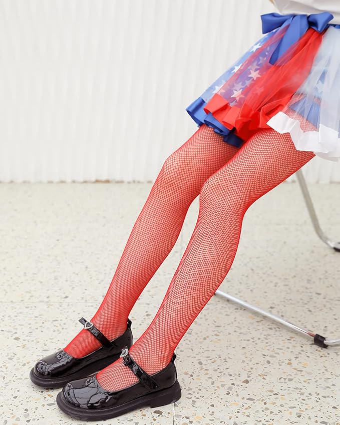Girls Fishnet Stockings for Princess Dress High Waist Mesh Tights Cute Pattern Knit Socks