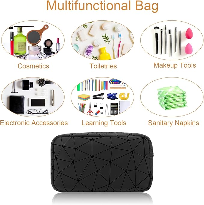 Likesing Period Bag for Girls Womens, Leather Sanitary Napkin Storage Bag, Portable Menstrual Pad Bag Period Pads Pouch, Small Make Up Bags(Black)