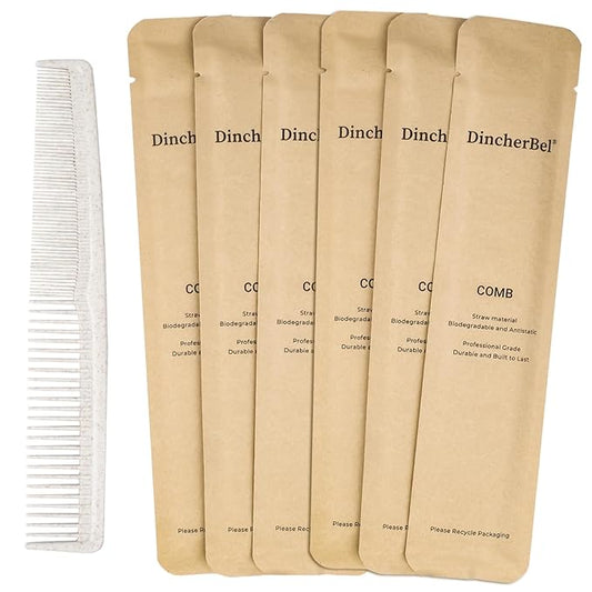 Hair Combs Bulk, Disposable Wheat Straw Combs Individually Wrapped Combs for Hotel, Travel, Airbnb, Charity, Church, Homeless (Pack of 200)