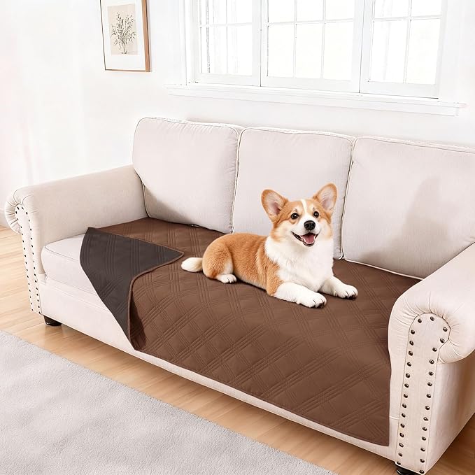 Waterproof Reversible Dog Blanket, Soft Couch Cover for Dogs Washable | Dual-Sided Waterproof Pet Bed Blanket, Resist Stains Spills & Pet Hair, Practical Furniture Protector For Pets, Size 40"x70"