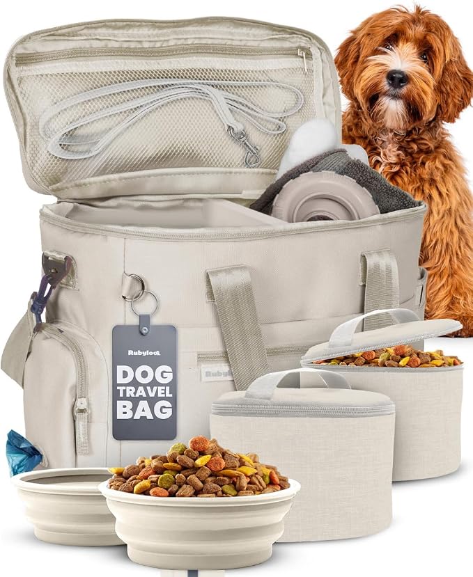 Rubyloo Original Doggy Bag™ Dog Travel Bag for Supplies with Travel Bowls