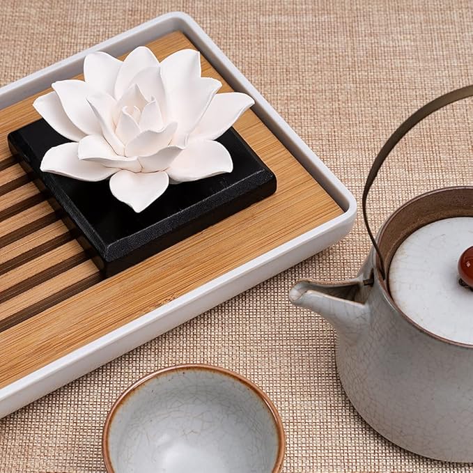 Magnolia Flower Styling Essential Oil Diffuser Stone, Non-Electric, Handmade Products, Decorative Tabletops, Car Decoration Ornaments(Essential Oils Not Included)