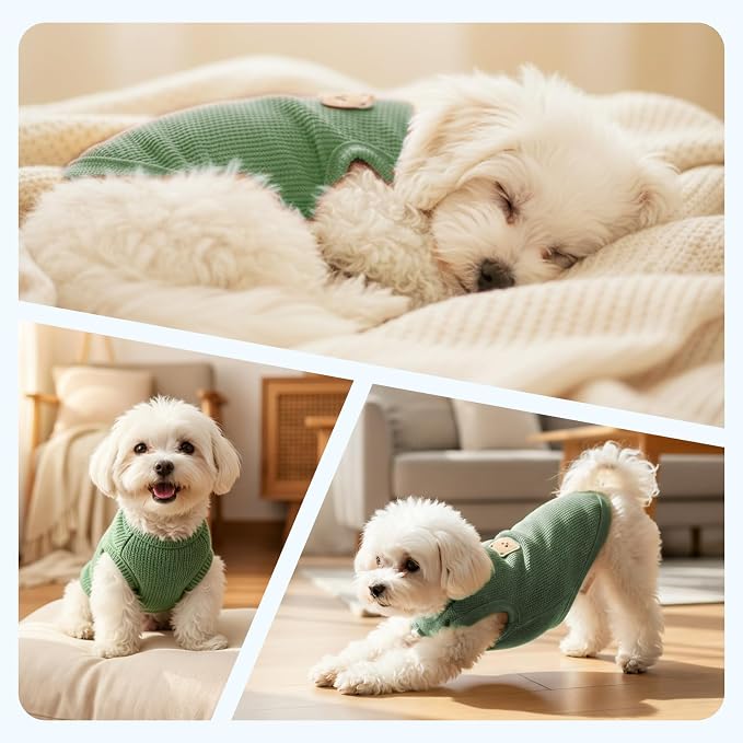 Dog Clothes for Small Dogs, Pet T-Shirt for Boys and Girls | Waffle Knit Dog Tank Top,Comfortable for Summer&Winter,Perfect for Dachshund(3PCS,XLarge)